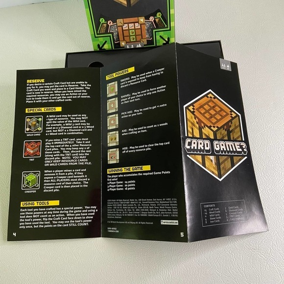 MATTEL Minecraft Card Game 2-4 Players Age 8 Up Open Box Complete Set - Picture 6 of 8
